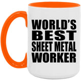 World's Best Sheet Metal Worker - 15oz Accent Mug Orange
