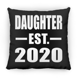 Daughter Established EST. 2020 - Throw Pillow Black