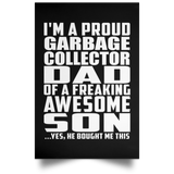Proud Garbage Collector Dad Of Awesome Son - Poster Portrait