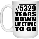 73rd Anniversary Square Root of 5329 Years Lifetime To Go - 15oz Coffee Mug