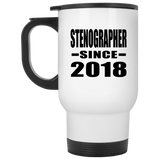 Stenographer Since 2018 - White Travel Mug