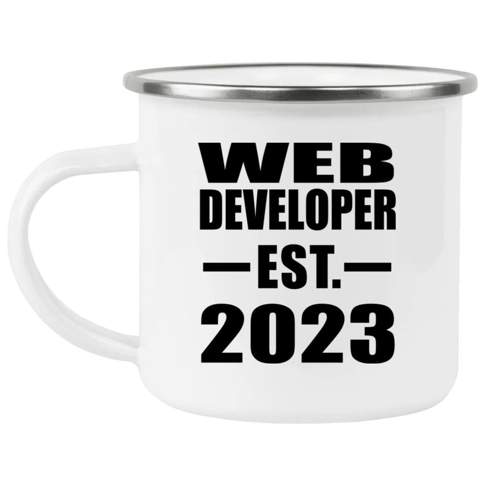 Web Developer Established EST. 2023 - 12oz Camping Mug