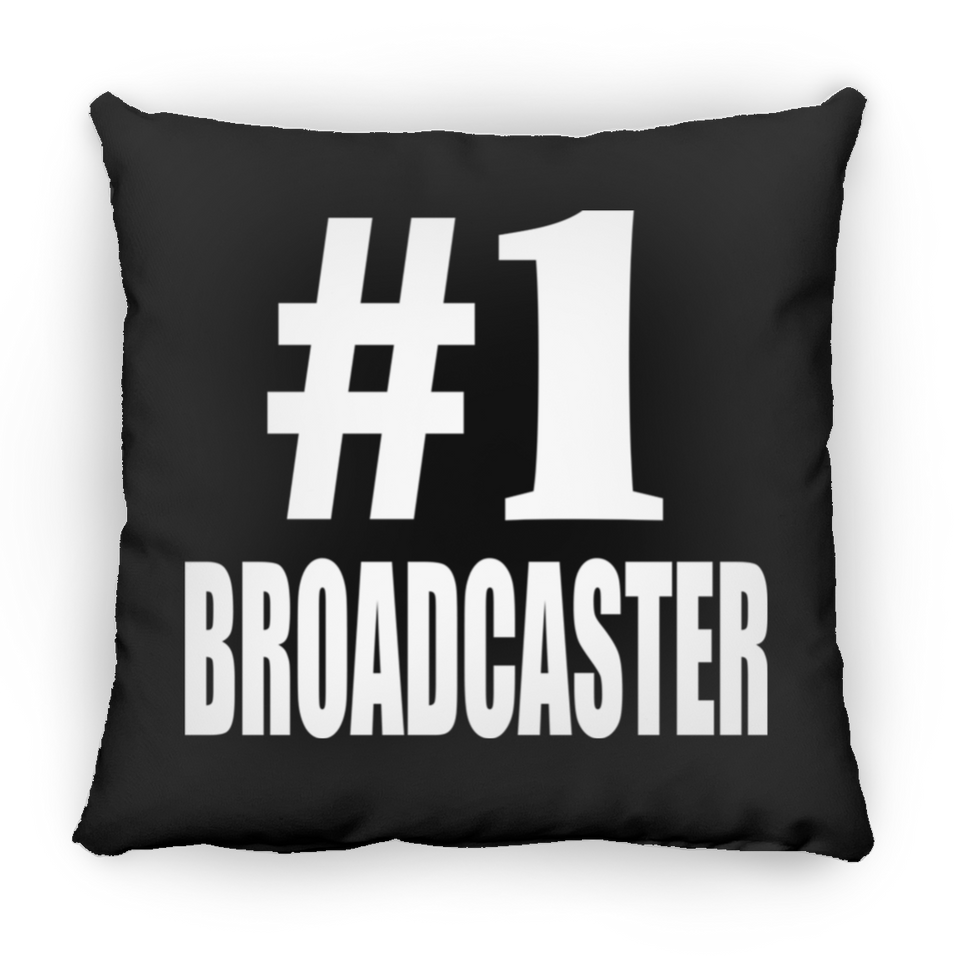 Number One #1 Broadcaster - Throw Pillow Black