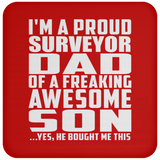 Proud Surveyor Dad Of Awesome Son - Drink Coaster