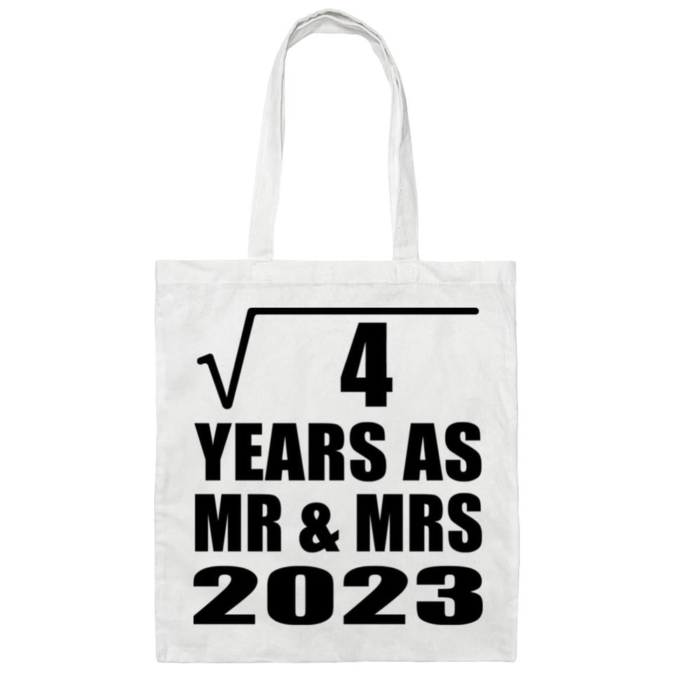 2nd Anniversary Square Root of 4 Years As Mr & Mrs 2023 - Tote Bag White