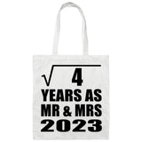 2nd Anniversary Square Root of 4 Years As Mr & Mrs 2023 - Tote Bag White