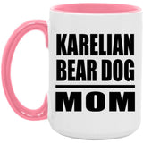 Karelian Bear Dog Mom - 15oz Accent Mug Pink