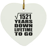 39th Anniversary Square Root of 1521 Years Lifetime To Go - Heart Ornament