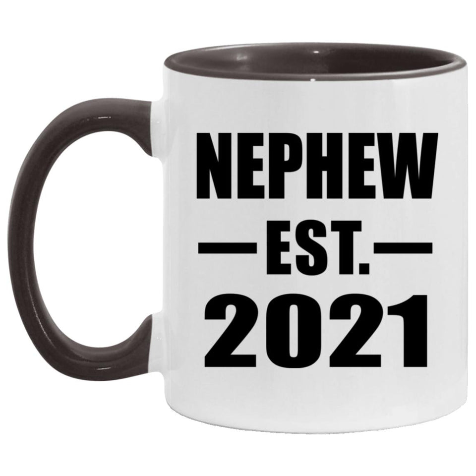 Nephew Established EST. 2021 - 11oz Accent Mug Black