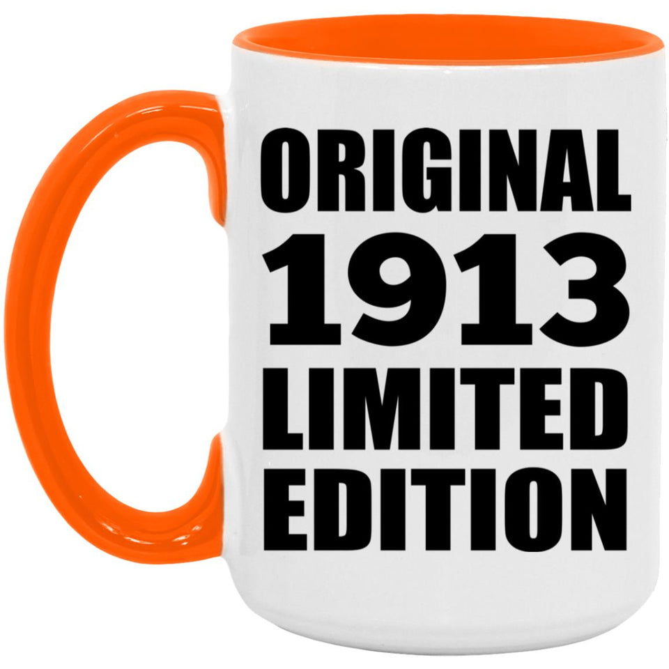 111th Birthday Original 1913 Limited Edition - 15oz Accent Mug Orange