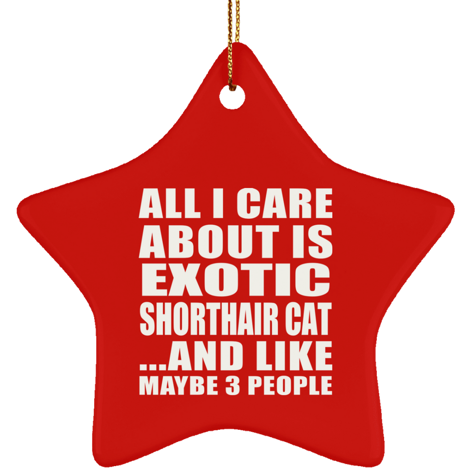 All I Care About Is Exotic Shorthair Cat - Star Ornament