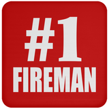 Number One #1 Fireman - Drink Coaster