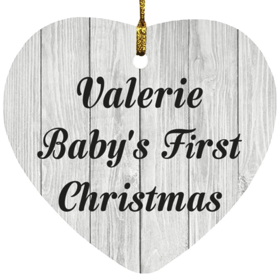 Valerie Baby's First Christmas - Heart Ornament F