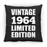 60th Birthday Vintage 1964 Limited Edition - Throw Pillow Black