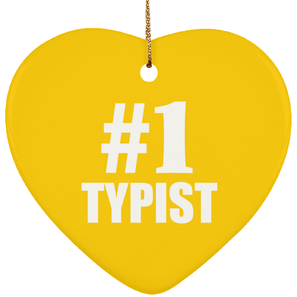 Number One #1 Typist - Heart Ornament