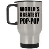 World's Greatest Pop-Pop - Silver Travel Mug