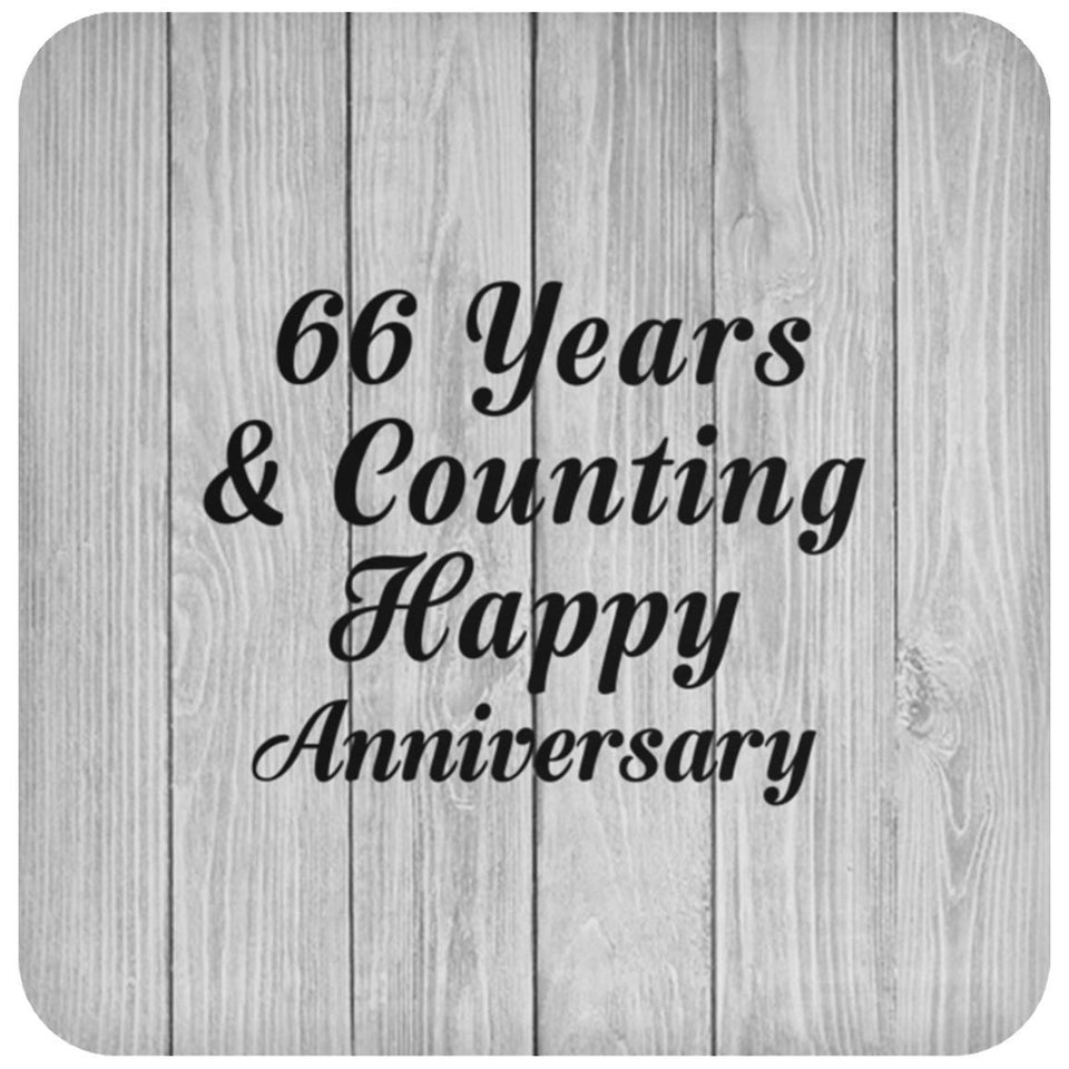 Happy 66th Anniversary 66 Years & Counting - Drink Coaster F