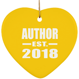Author Established EST. 2018 - Heart Ornament