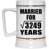 57th Anniversary Married For Square Root of 3249 Years - Beer Stein