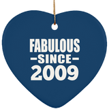 15th Birthday Fabulous Since 2009 - Heart Ornament