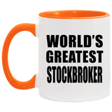 World's Greatest Stockbroker - 11oz Accent Mug Orange