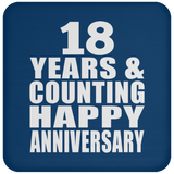 Happy 18th Anniversary 18 Years & Counting - Drink Coaster