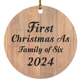 First Christmas As Family Of Six 2024 - Circle Ornament C