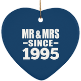 29th Anniversary Mr & Mrs Since 1995 - Heart Ornament