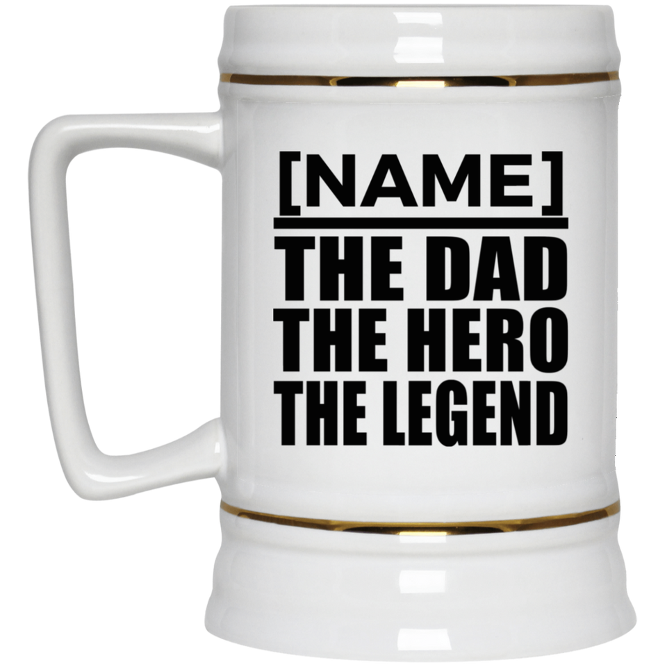 [CC] Personalized Gift, Name The Dad Hero Legend - Beer Stein