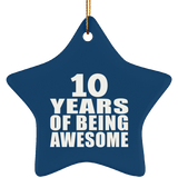 10th Birthday 10 Years Of Being Awesome - Star Ornament