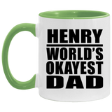 Henry World's Okayest Dad - 11oz Accent Mug Green