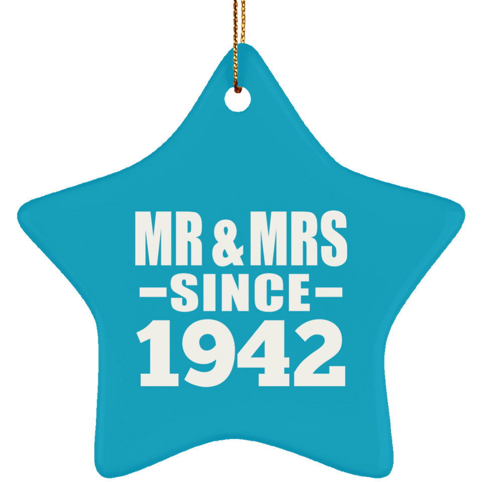 82nd Anniversary Mr & Mrs Since 1942 - Star Ornament