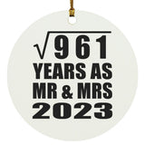 31st Anniversary Square Root of 961 Years As Mr & Mrs 2023 - Circle Ornament