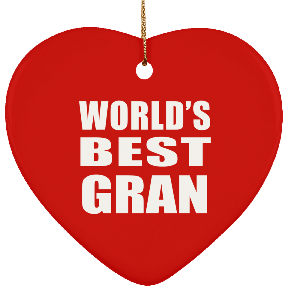 World's Best Gran - Heart Ornament