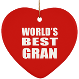 World's Best Gran - Heart Ornament