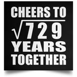 27th Anniversary Cheers To Square Root of 729 Years Together - Poster Square