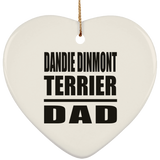 Dandie Dinmont Terrier Dad - Heart Ornament