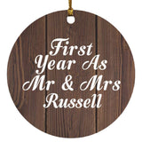 First Year As Mr & Mrs Russell - Circle Ornament D