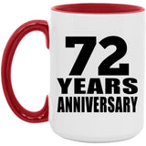 72nd Anniversary 72 Years - 15oz Accent Mug Red