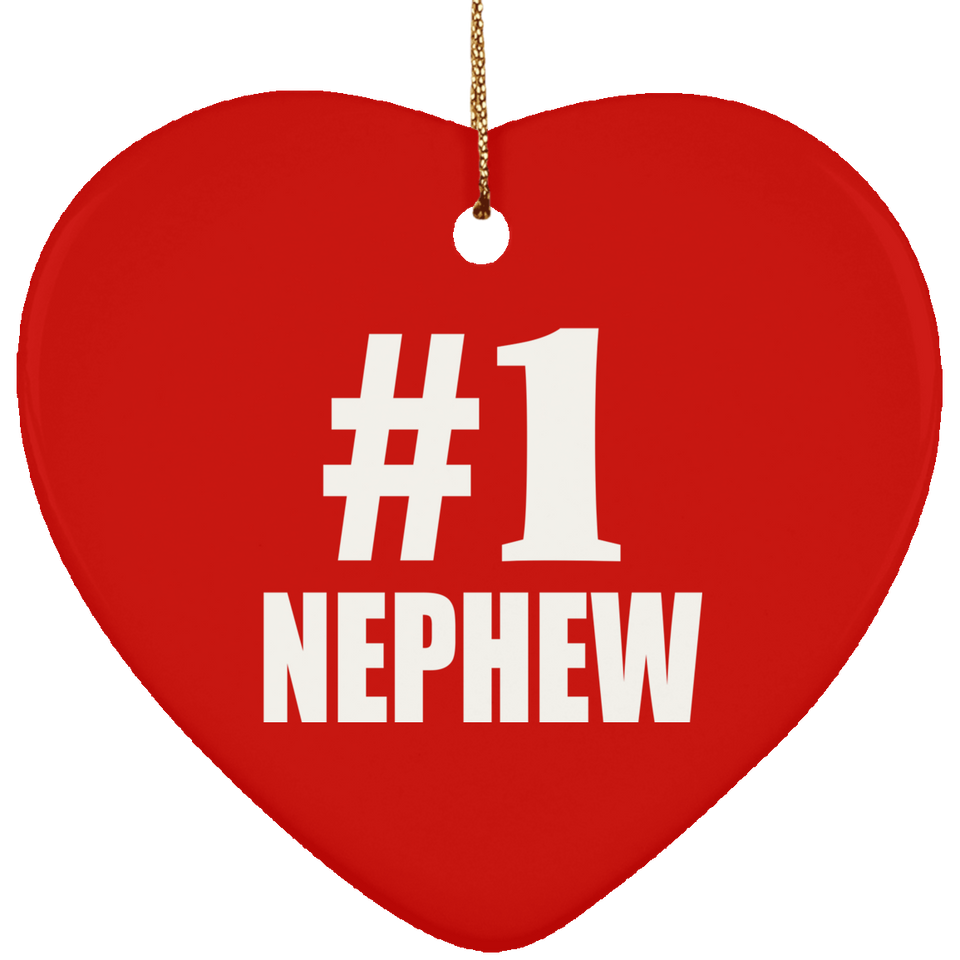 Number One #1 Nephew - Heart Ornament