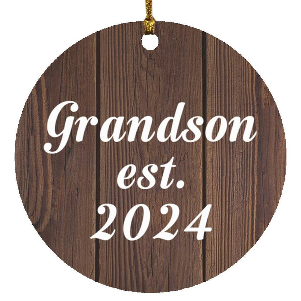 Grandson Established EST. 2024 - Circle Ornament D