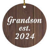Grandson Established EST. 2024 - Circle Ornament D