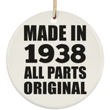 86th Birthday Made in 1938 All Parts Original - Circle Ornament