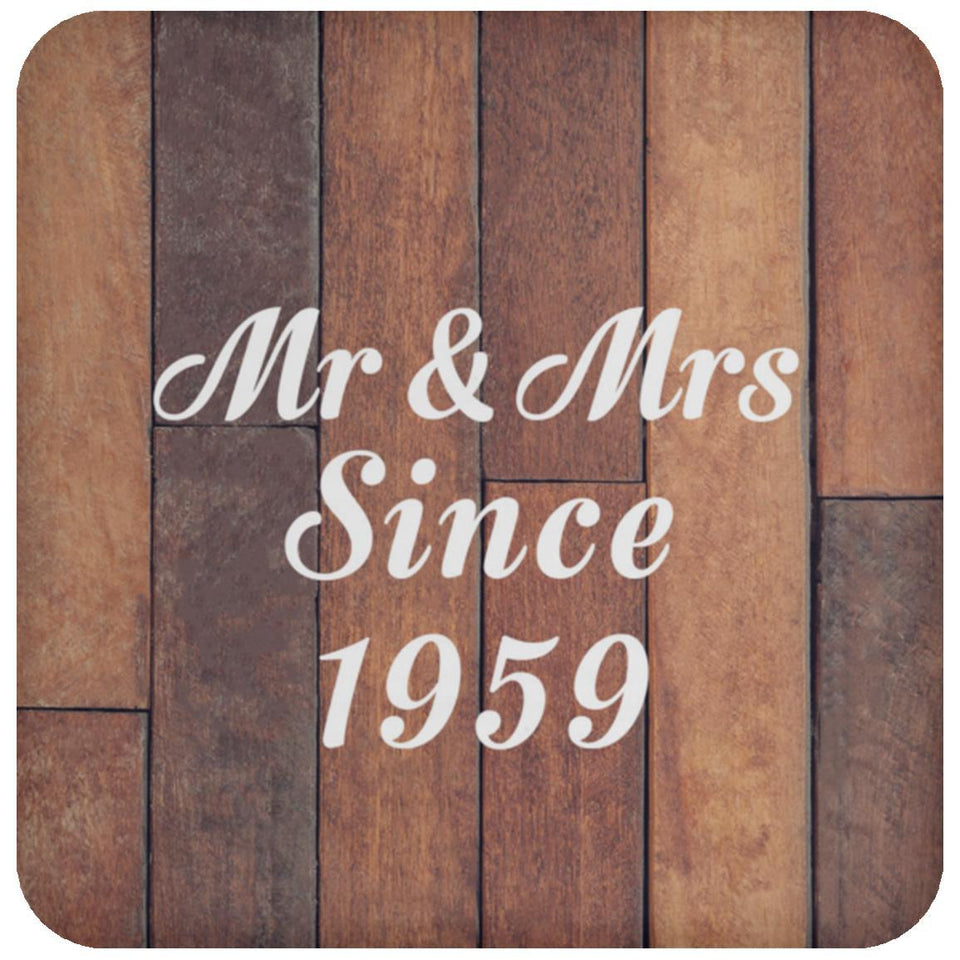 65th Anniversary Mr & Mrs Since 1959 - Drink Coaster E