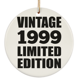 25th Birthday Vintage 1999 Limited Edition - Circle Ornament