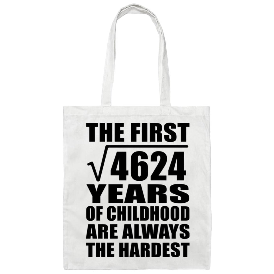 68th Birthday Square Root of 4624 Years of Childhood - Tote Bag White