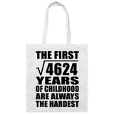 68th Birthday Square Root of 4624 Years of Childhood - Tote Bag White