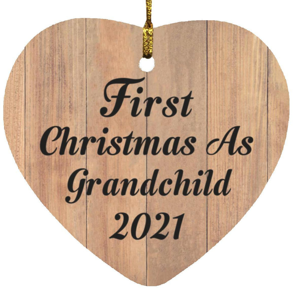 First Christmas As Grandchild 2021 - Heart Ornament C