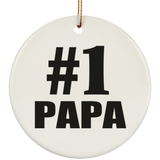 Number One #1 Papa (Grandpa) - Circle Ornament