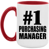 Number One #1 Purchasing Manager - 15oz Accent Mug Red